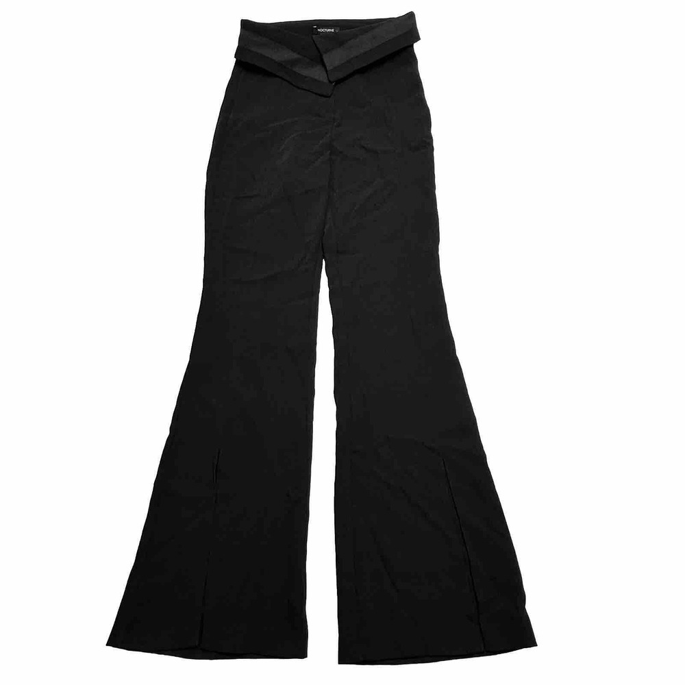 NWT Nocturne Womens Size M 38 Black Casual Flare Pants $115 Turkey Polyester New